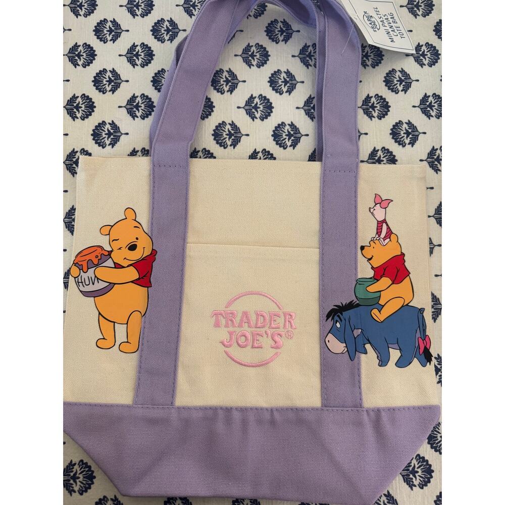Disney Winnie The Pooh and Friends Purple Custom Made Trader Joes Mini Tote